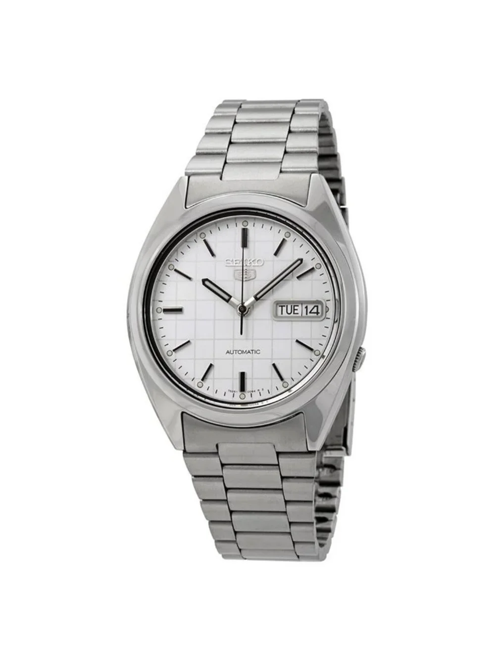 NWT Seiko Series 5 Automatic White Grid Dial Men's Watch